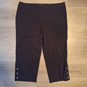 Style & Co Woman Black Stretch Capri Pants Business Office Size 14W